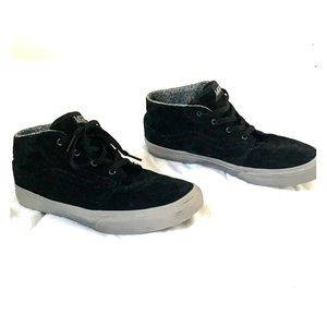 Boys black suede high top shoes